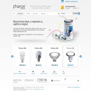 Ukážka dizajnu webovej stránky eshop.pharox.sk v r. 2011-2013